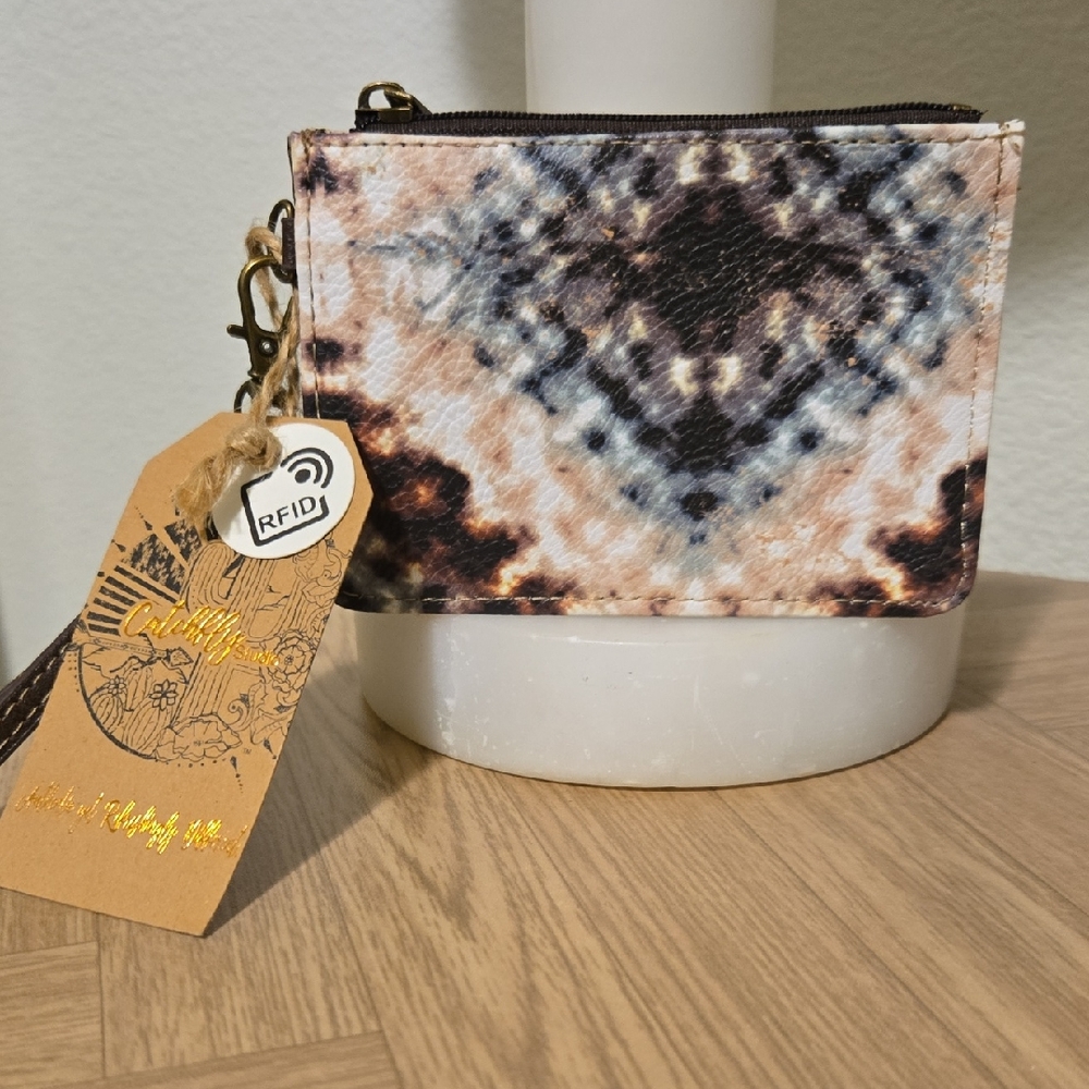 Catchfly Studio Leather Western Wristlet/Card Holder NWT